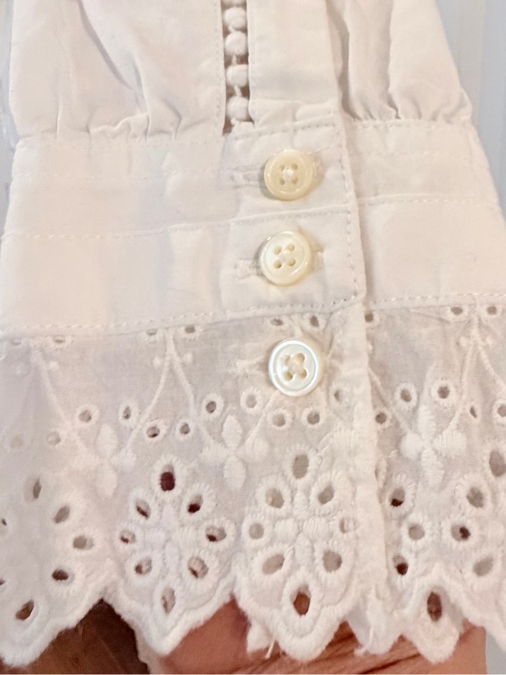 Sundance White Pintuck Lace Peasant Blouse 100% Cotton BOHO Romantic SZ Small - Picture 4 of 13